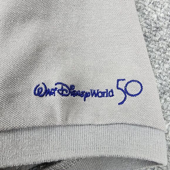 Mickey Mouse Shirt Mens Medium Gray Disney World 50th Anniversary Polo Classic - Picture 9 of 16